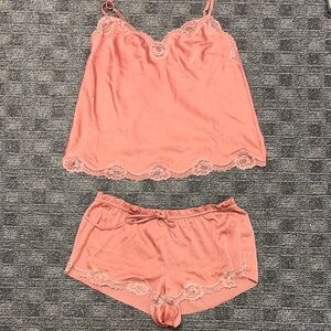 Victoria's Secret Pink Pajama Set with Lace Trim